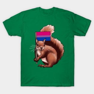 Squirrel with a Bi Flag T-Shirt